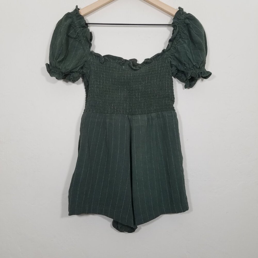 Tularosa Claire Smocked Romper Linen Blend Size S - Picture 9 of 10